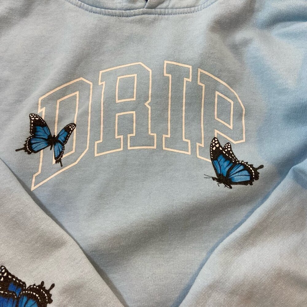 Independent Trading Co. “DRIP” Butterfly Hoodie – Light Blue - Picture 2 of 5